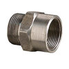 Hexagon adaptor type VN-A in steel with flat x 60° cone seal, female x male thread 1.1/4" NPT/BSP